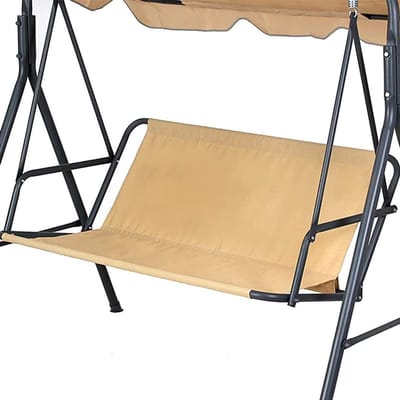 Stoelhoes voor schommelbank, tuinstoel, voor buiten, 2- en 3-zits, beige, 127 x 48 x 52 cm