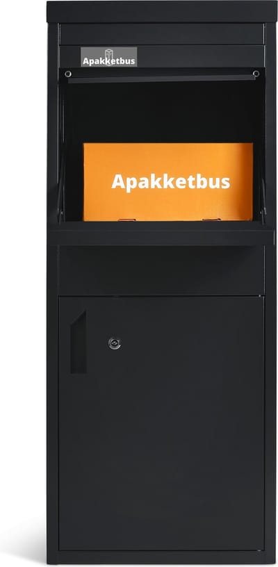 Apakketbus Flexbus Zwart, Grijs Logo - Pakketbrievenbus - Brievenbus - Pakketbox