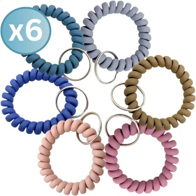 RENALUX - Polsbandjes Sleutelhangers Set - Sleutelhanger Ringen - Sleutelhangers Volwassenen - Sleutelringen - 14 Stuks