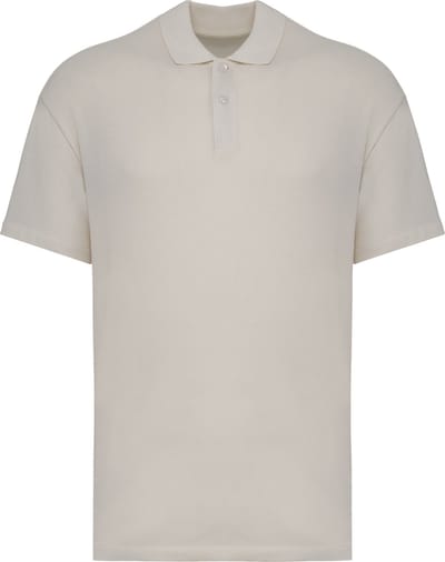 Native Spirit Ecologische herenpolo van piquétricot met afhangende schouders NS204 - Ivory - 3XL