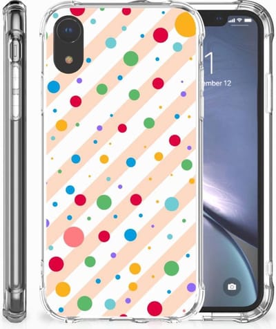 Apple iPhone Xr Doorzichtige Silicone Hoesje Dots