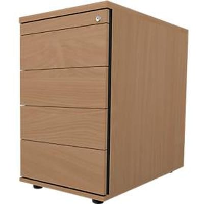 Schäfer Shop Select Vast ladeblok 13333, 1 materiaallade, afsluitbaar, 3 schuifladen, B 428 x D 800 x H 740 mm, beuken