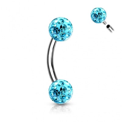Piercing curved ferido 1.2x8x4 - zilver aqua - LMPiercings