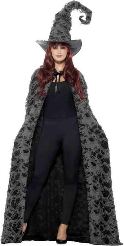 Smiffys - Deluxe Spellcaster Cape - Grijs
