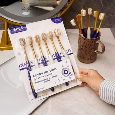 6 stks/set Brede Kop Tandenborstel Huishouden Unisex Volwassen Zachte Tanden Reinigen Tandenborstel Tandheelkundige Mondverzorging 6pcs