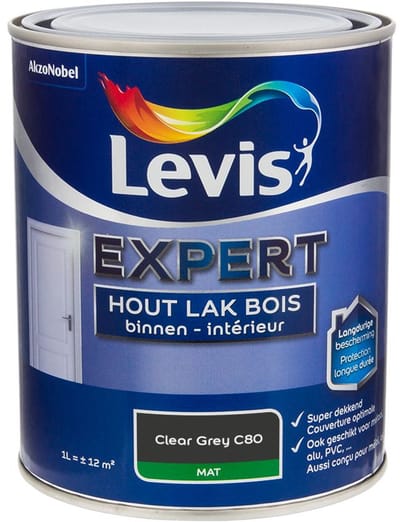 Levis - Expert Hout Lak Binnen Mat Mix - Clear Grey C80 - Mengverf - 1 L