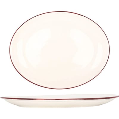 Bonna Serveerschaal - Linea Burgundy - Porselein - 31x24 cm - set van 2