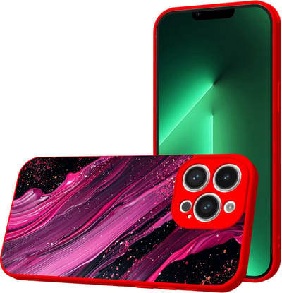 Smartphonica Telefoonhoesje Geschikt voor iPhone 13 Pro met Paars Roze Marmer opdruk - TPU Back Cover Case Purple Rosé Marble Design - Rood geschikt voor iPhone 13 Pro