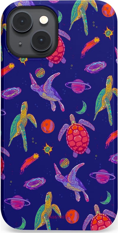 Casetastic Hoesje Geschikt voor Apple iPhone 14 Plus Magsafe - Stijlvolle Beschermende Duo-layer Case - Kosmische schildpad