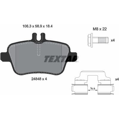 Remblokset TEXTAR 2484801, achter