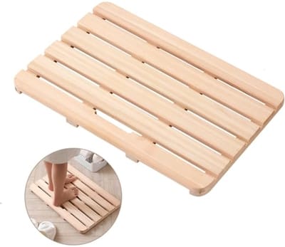 Antislip Houten Badmat - Luxe Spa Douchemat voor Binnen en Buiten - 50 x 35 x 30 cm