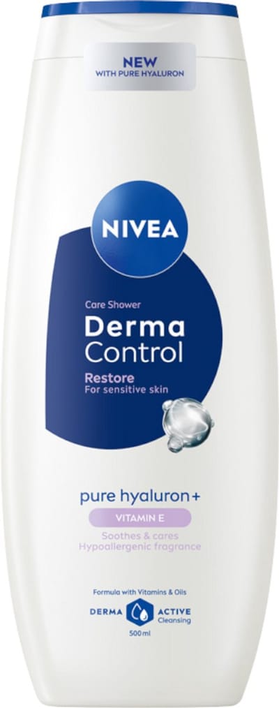 NIVEA Derma Control - Douchegel - 500ml - Voor Gevoelige Huid - Hyaluronzuur en Vitamine E