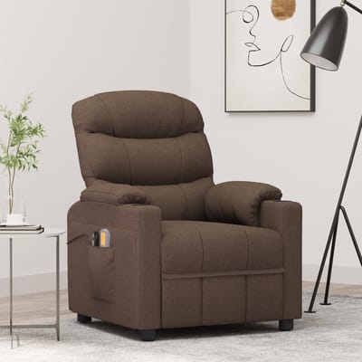 vidaXL - Massagestoel - elektrisch - verstelbaar - stof - bruin