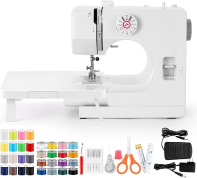 Mechanische Naaimachine - Kleine Naaimachine - Kleding Maken - 12 Steekprogramma's - 34x30x18 cm - Wit