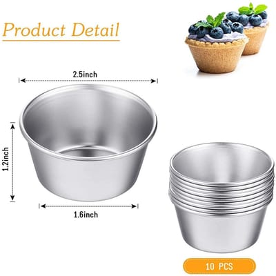 12 Stuks Individuele Mallen Puddingvormen Kopjes Mini Chocolade Gesmolten Pannen Non-Stick Cupcake Cake Cookie Puddingvorm