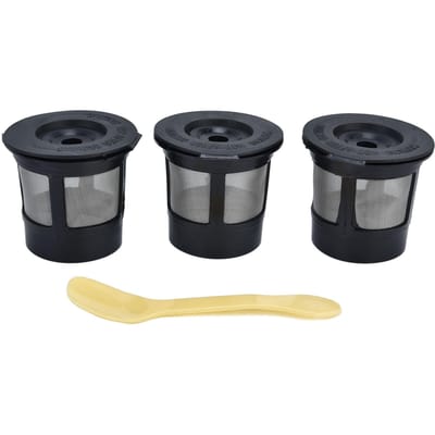 Koffiefilterbeker met Lepel Capsulehuls Koffiecapsules Beker Geschikt voor Koffiemachine gray