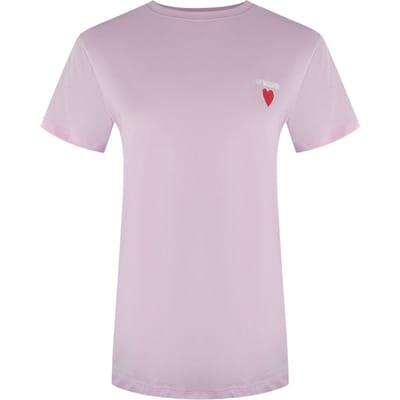 Love Moschino Small Heart Signature Logo Pink T-shirt