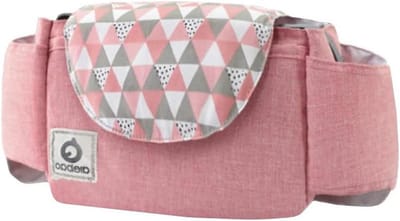 Kinderwagen Organizer - Wandelwagen Tas - Baby Spullen Opbergen - Machine Wasbaar - Niet Gespecificeerd - Roze Wit