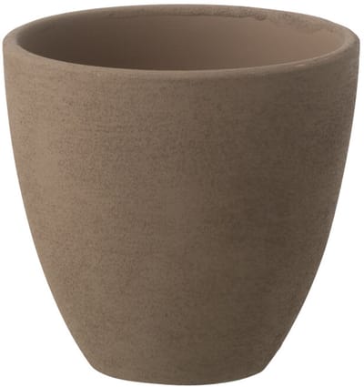 J-Line bloempot Rond - keramiek - taupe - small - 2 stuks