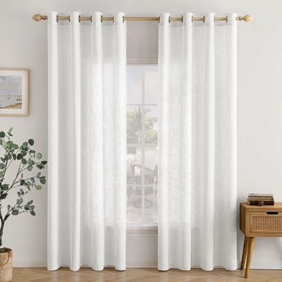 Dailygoods- Gordijnen Semi-transparant - Set van 2 - 140 x 225 cm - Linnenlook - Duurzaam - Kreukvrij - Voor woonkamer/kinderkamer - Raamdecoratie