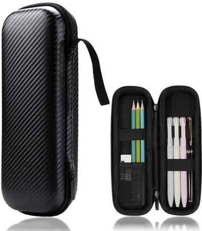 MTTProducts - Hard Pencil Case - Schrijfgerei - Ruime opbergcapaciteit - Zwart - Shockproof - Perfect voor school - Waterdicht