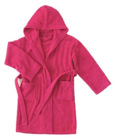 Kinderbadjas Katoen - Badjas Meisjes - Na het Douchen - 100% Katoen Badstof - 6-8 Jaar - Roze