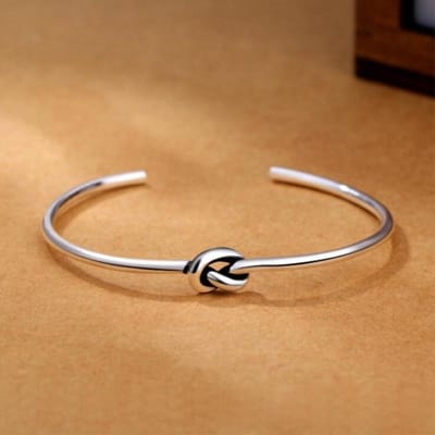 Nouveaux Bijoux Tendance Populaires en Argent Sterling 925 Bracelets Style Vintage Argent Thaï Cordon d'Amour Tressé Bracelets Manchette Féminins Sl024 beige