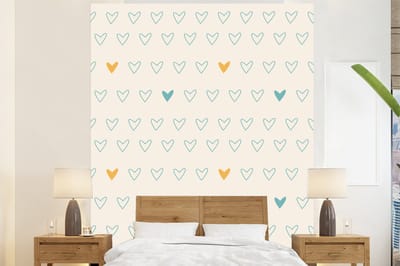 Behang - Fotobehang Minimalisme - Patroon - Baby - Hart - Breedte 225 cm x hoogte 280 cm