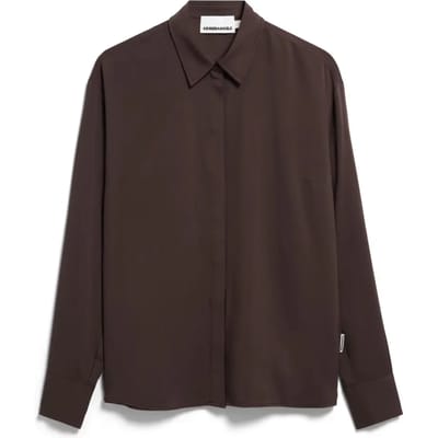 relaxed fit blouse met lange mouwen van pure viscose model 'LARISAANA'
