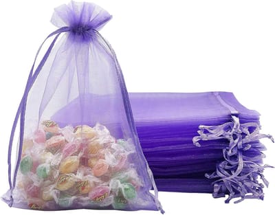 Fruitbeschermingszakjes met trekkoord (set van 50) – Fruit- en groentezakjes – Effen organzazakjes – Beschermende gaaszakjes voor de tuin – Zakjes met trekkoord – Fruitzakjes – Snoepzakjes – 15 x 20 cm