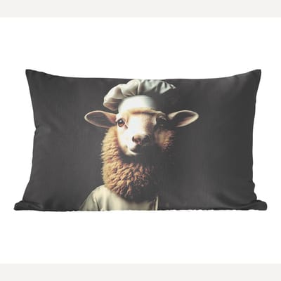 Sierkussens - Kussentjes Woonkamer - 50x30 cm - Schaap - Wol - Kok