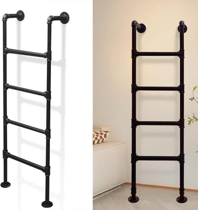 Stapelbedladder - Universele ladder - Veilig Toegankelijk - Robuust Metaal - 3/4/5 Treden - Zwart