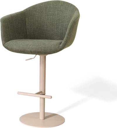 Nolon Niva-Otis Draaibare Tulp Barkruk Forestgroen - Verstelbaar - Beige Onderstel - Armleuning - Japandi - Barstoel