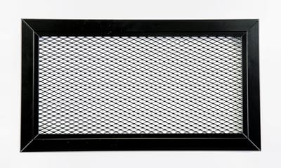 Aluminium Ventilatie Rooster 30x15 cm Zwart RAL9005 – Geperforeerd Rooster met Metaalnet voor Binnen en Buiten