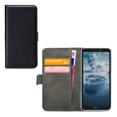 Mobilize Telefoonhoesje geschikt voor Nokia C2 2E Hoesje | Mobilize Classic Gelly Wallet Bookcase Portemonnee | Pasjeshouder voor 2 Pasjes | Telefoonhoesje voor Pinpas / OV Kaart / Rijbewijs - Zwart