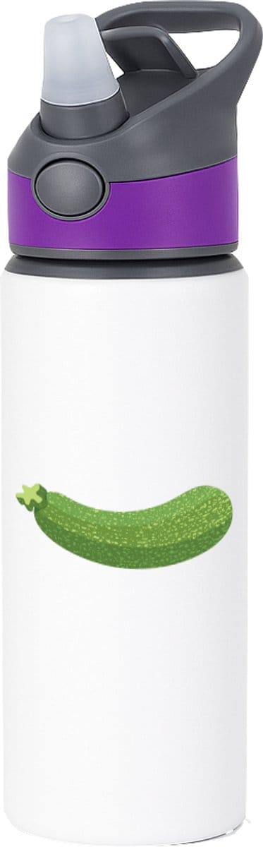 Hacebo® - Komkommer waterfles met rietje paars - Groente - Groente liefhebbers - Knapper groente - gezond eten - water fles - 650ML