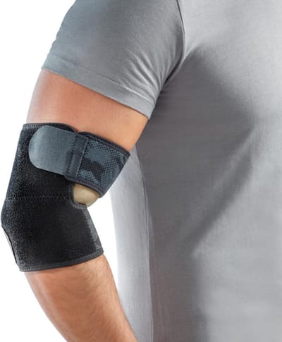 Mövibrace - Elleboog brace / Tennisarm brace - Past links en rechts - Verstelbaar - Zwart - Unisex - One size