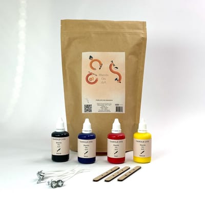 MGM Trading® - Hands On Art - Uitgebreid kaarsen maak pakket - Hobby - 1,25kg kaarsvet - 4 kleuren candle dye 50ml - Set - Inclusief 1 siliconen schedelmal - Halloween