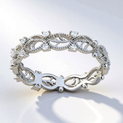 Cavill - Elegante 925 Sterling Zilver Ring met 12 Nigeriaanse Zirkonen - Gerhodineerd - Rond Slijpsel - 0,117 Ct - Luxe Damesring