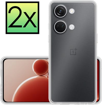 Hoesje - 2 Stuks - Geschikt voor OnePlus Nord 3 - Sterk & Shockproof - Case Siliconen - Back Cover - Telefoon Hoes - Transparant