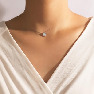 Transparante Onzichtbare Vislijn Ronde Zirkonia Kristal voor Vrouwen Bedel Liefde Collares Ketting Sleutelbeen Sieraden Kerstcadeau brown