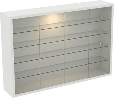 VDD Home – Vitrinekast – Vitrinekast met glas – Vitrinekast met led verlichting – Vitrinekastje - 50 x 7 x 40 cm - Wit