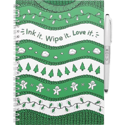 MOYU Uitwisbaar Notitieboek A5 - Ugly Christmas Sweater - Hardcover - Multifunctionele pagina’s - Inclusief uitwisbare pen, penhouder en wisdoekje