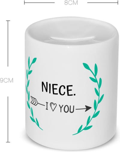 Akyol - niece i love you Spaarpot - Nicht - de liefste nicht - verjaardag - cadeautje voor nicht - nicht artikelen - kado - geschenk - 350 ML inhoud