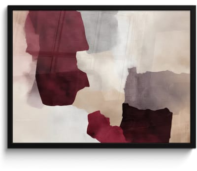 Poster in lijst - Fotolijst 80x60 cm - Posters - Abstract - Kleurbakken - Rood - Posterlijst zwart - Decoratie - Wanddecoratie woonkamer - Muurdecoratie slaapkamer
