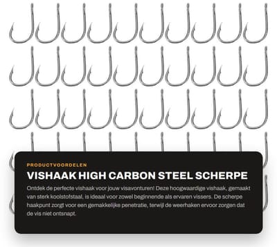 Dailygoods- Vishaak 50 Stuks - Hoog Koolstofstaal - Scherpe Haakpunt - Weerhaken - Sterk Gereedschap - Corrosieweerstand - Visgerei