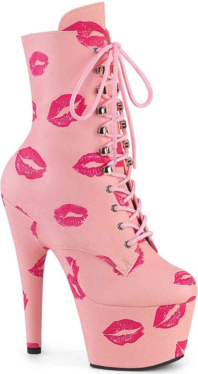 Pleaser - ADORE-1020KISSES Plateau Laarzen, Paaldans schoenen - US 5 - 35 Shoes - Roze