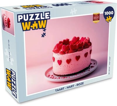 Puzzel Taart - Hart - Roze - Legpuzzel - Puzzel 1000 stukjes volwassenen