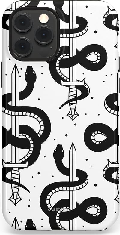 Casetastic Hoesje Geschikt voor Apple iPhone 12/12 Pro Magsafe - Stijlvolle Beschermende Duo-layer Case - Sluipzwaard