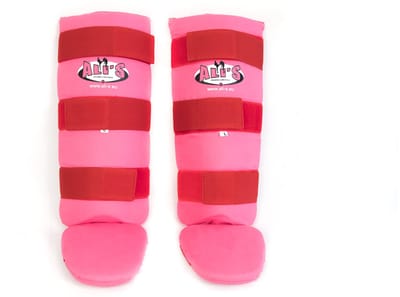 Ali's Fightgear - SHIN PRO - Kickboksen scheenbeschermers - Katoen - Roze - Maat L - Scheenbeschermers - Scheenbeschermers kickboksen - Scheenbeschermers vechtsport - Scheenbeschermers kickboksen kind - Scheenbeschermers kickboksen dames